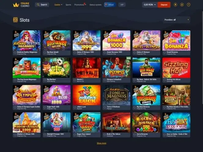 Frank Casino screenshot